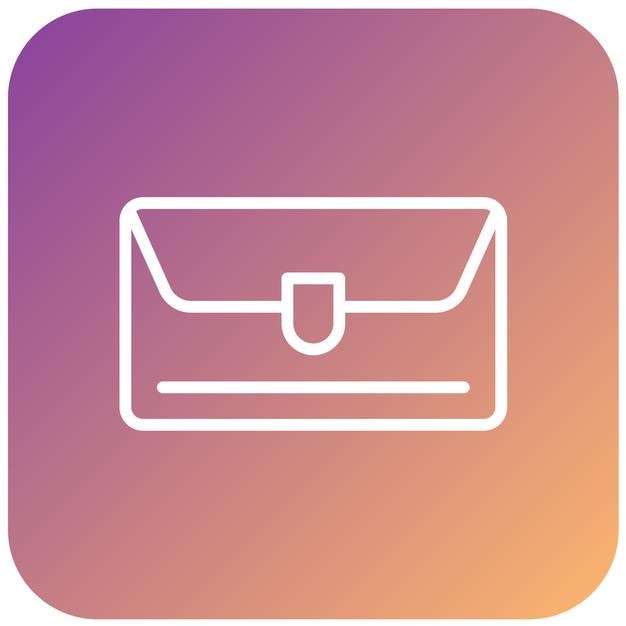 Estilo del icono de la bolsa de embrague de diseño vectorial