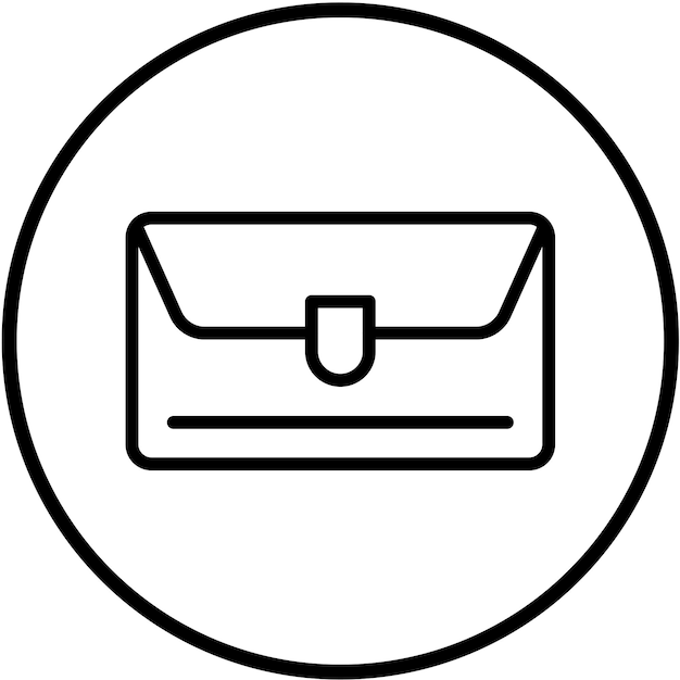 Estilo del icono de la bolsa de embrague de diseño vectorial