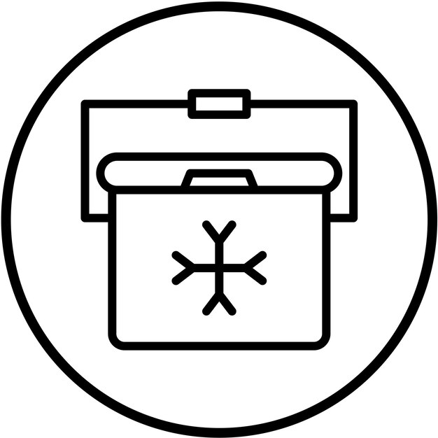 Estilo del icono de la bolsa de enfriador de diseño vectorial