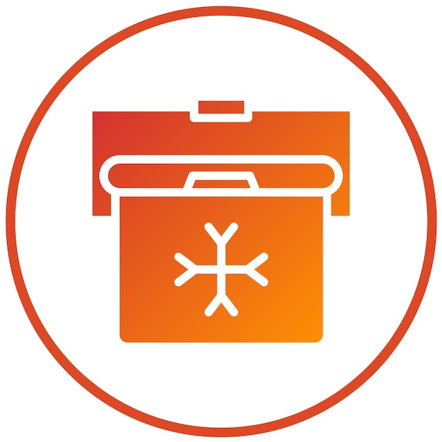 Estilo del icono de la bolsa de enfriador de diseño vectorial