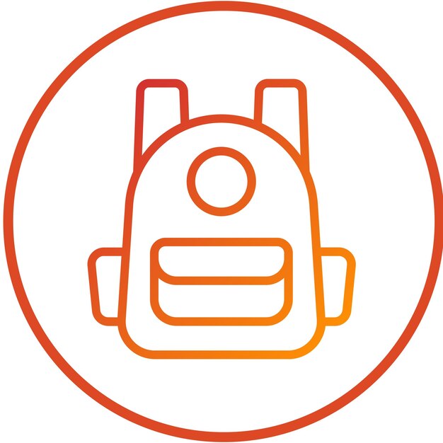 Estilo del icono de la bolsa de la escuela de diseño vectorial