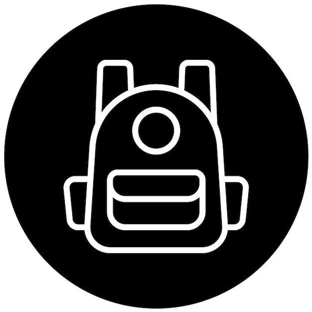 Estilo del icono de la bolsa de la escuela de diseño vectorial