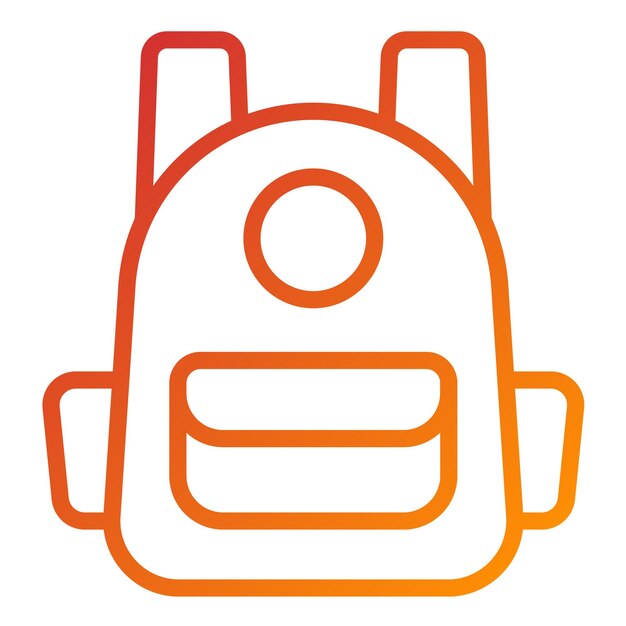 Estilo del icono de la bolsa de la escuela de diseño vectorial