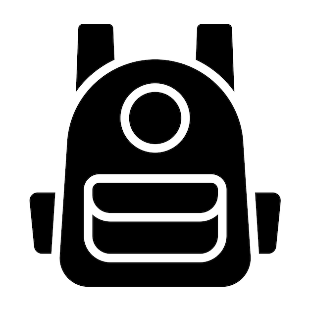 Estilo del icono de la bolsa de la escuela de diseño vectorial