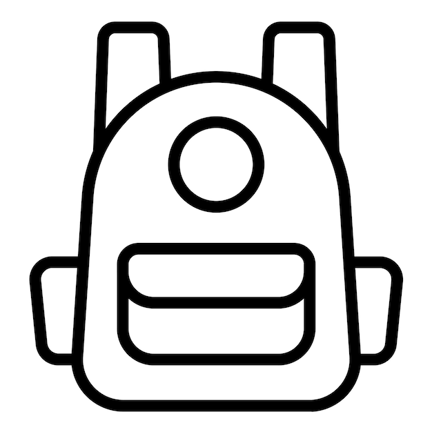 Estilo del icono de la bolsa de la escuela de diseño vectorial