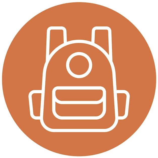 Estilo del icono de la bolsa de la escuela de diseño vectorial