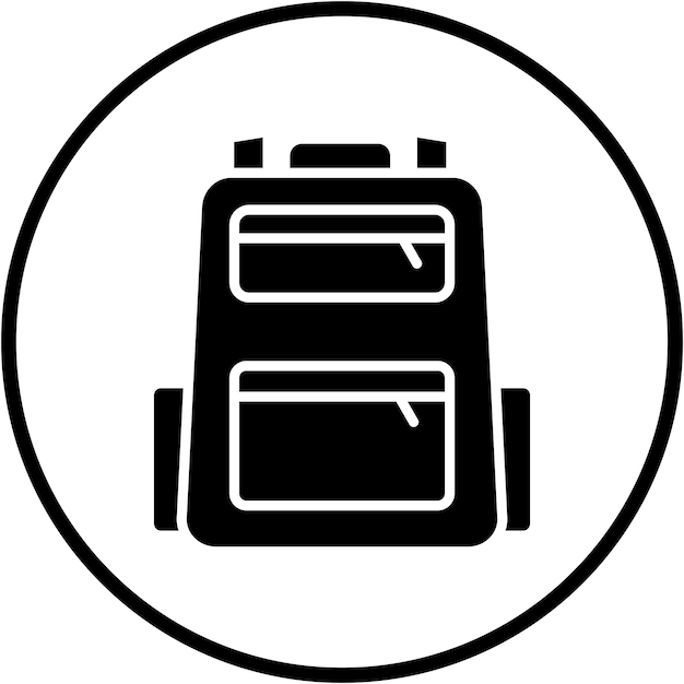 Estilo del icono de la bolsa de la escuela de diseño vectorial