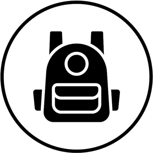 Estilo del icono de la bolsa de la escuela de diseño vectorial