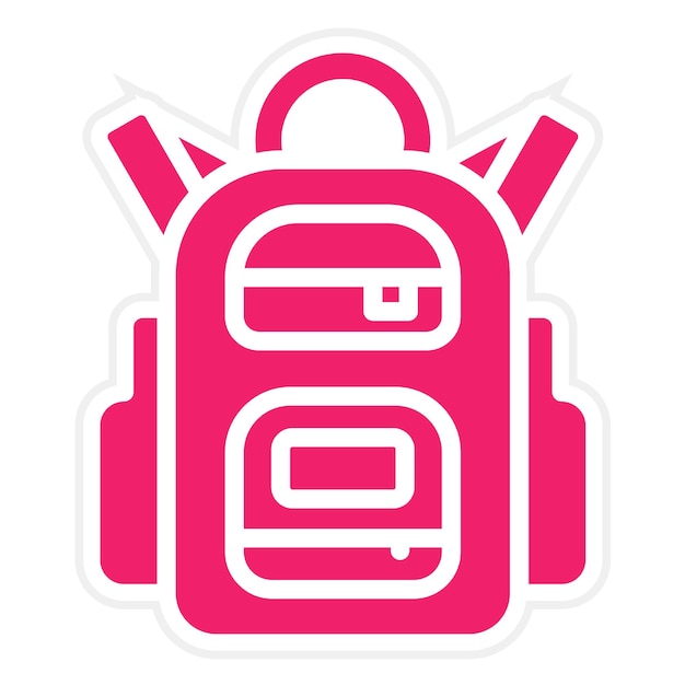 Estilo del icono de la bolsa de la escuela de diseño vectorial