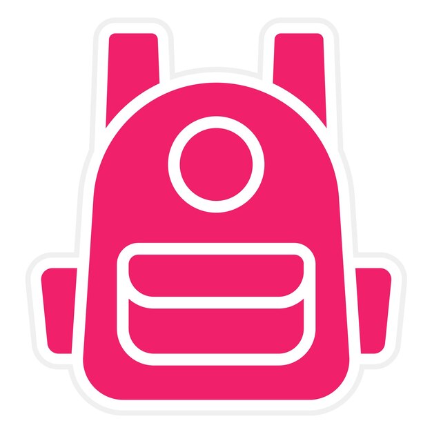 Estilo del icono de la bolsa de la escuela de diseño vectorial
