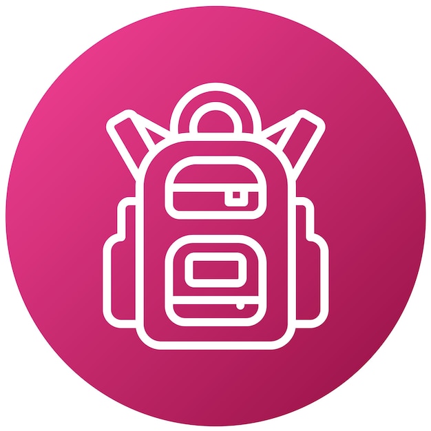 Estilo del icono de la bolsa de la escuela de diseño vectorial