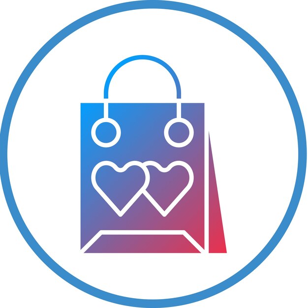 Estilo del icono de la bolsa de regalo de diseño vectorial