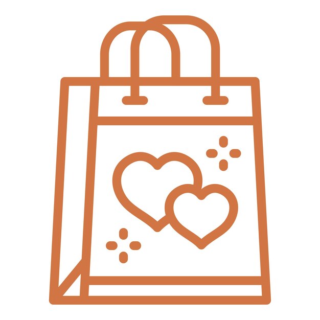 Estilo del icono de la bolsa de regalo de diseño vectorial
