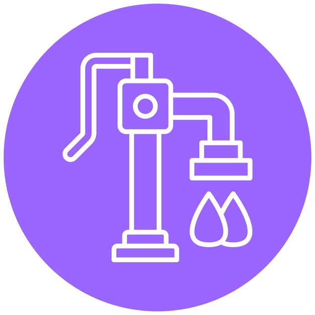 Estilo del icono de la bomba de agua de diseño vectorial