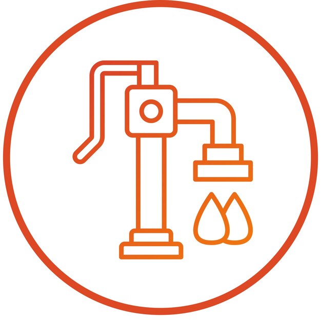 Estilo del icono de la bomba de agua de diseño vectorial