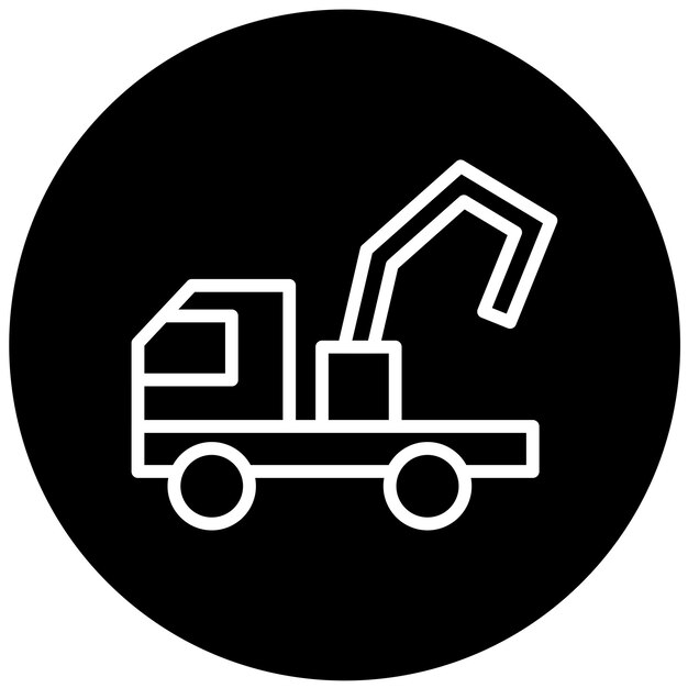 Estilo del icono de la bomba de hormigón de diseño vectorial
