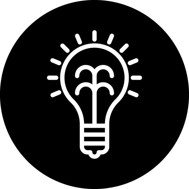 Estilo del icono de la bombilla de diseño vectorial
