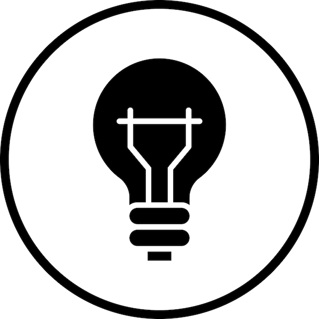 Estilo del icono de la bombilla de diseño vectorial