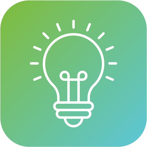 Estilo del icono de la bombilla de diseño vectorial
