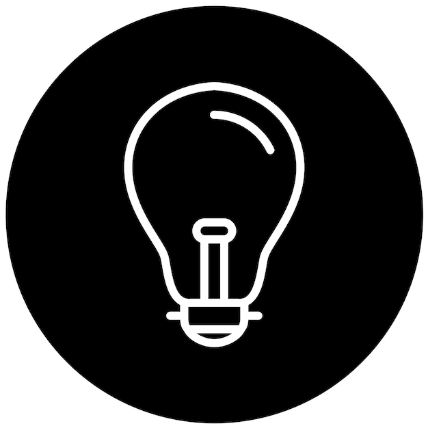 Estilo del icono de la bombilla de diseño vectorial
