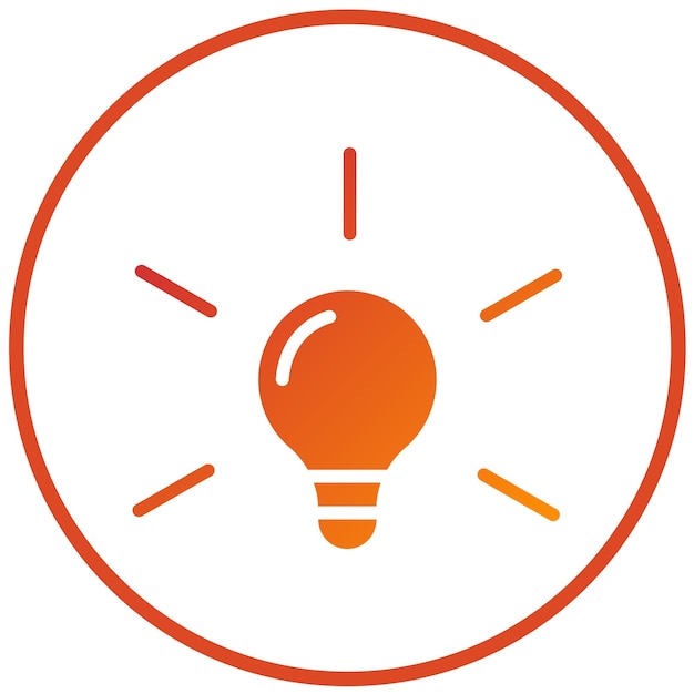Estilo del icono de la bombilla de diseño vectorial