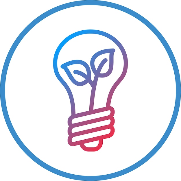 Estilo del icono de la bombilla ecológica de diseño vectorial