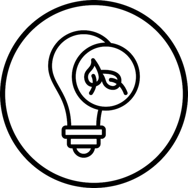Estilo del icono de la bombilla ecológica de diseño vectorial