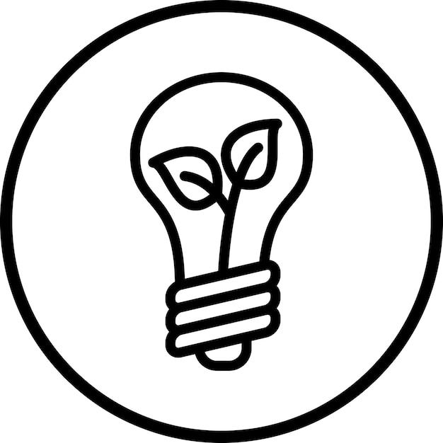 Estilo del icono de la bombilla ecológica de diseño vectorial