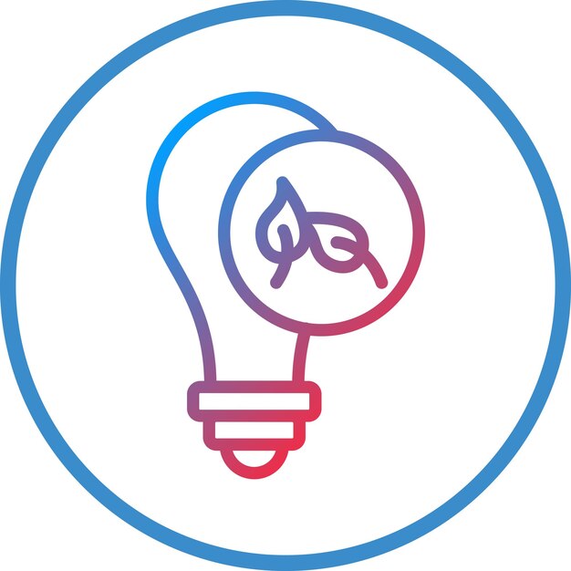 Estilo del icono de la bombilla ecológica de diseño vectorial
