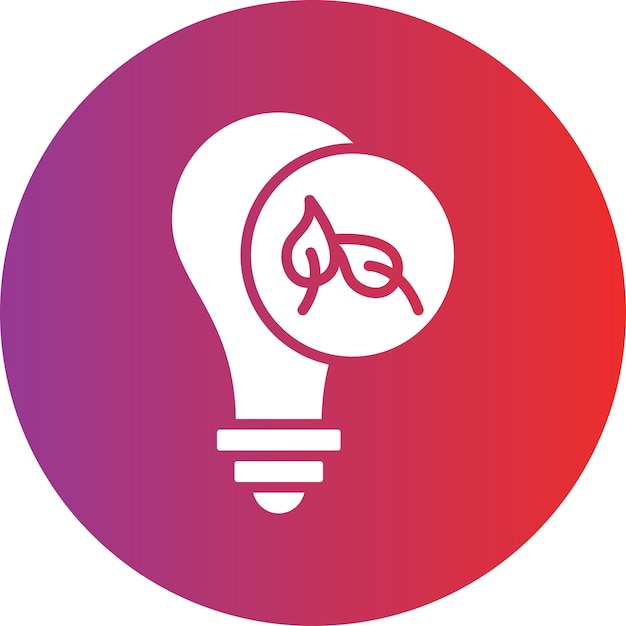 Estilo del icono de la bombilla ecológica de diseño vectorial