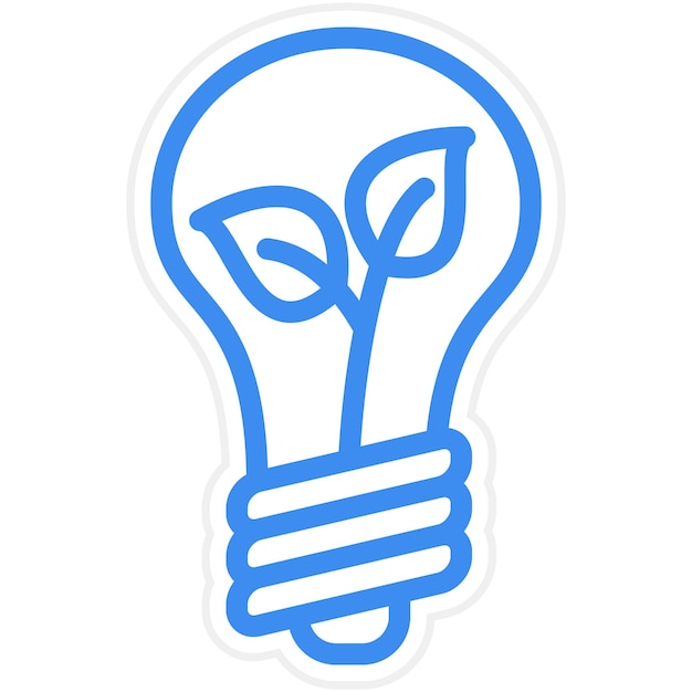 Estilo del icono de la bombilla ecológica de diseño vectorial