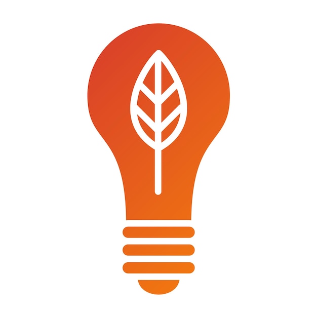 Estilo del icono de la bombilla ecológica de diseño vectorial