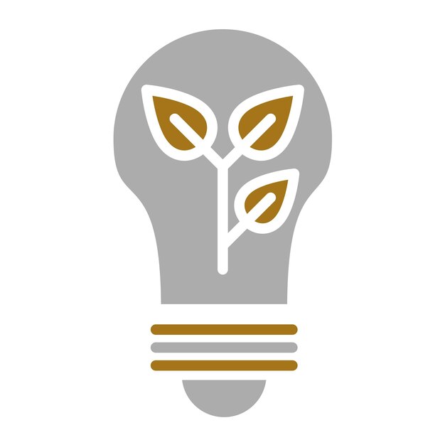 Estilo del icono de la bombilla ecológica de diseño vectorial