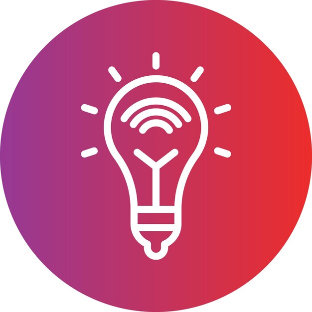 Estilo del icono de la bombilla inteligente de diseño vectorial