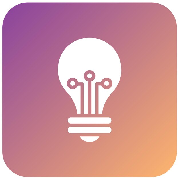 Estilo del icono de la bombilla inteligente de diseño vectorial