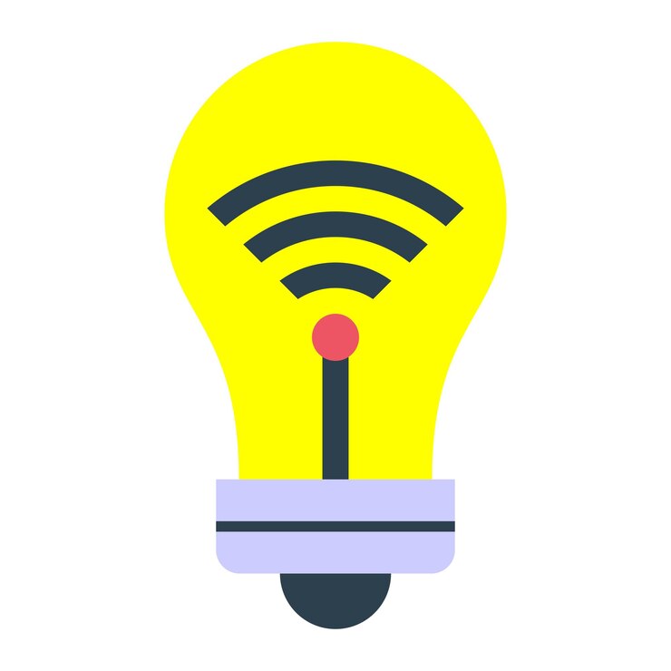 Vector estilo del icono de la bombilla inteligente de diseño vectorial