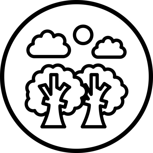 Estilo de icono de bosque de diseño vectorial