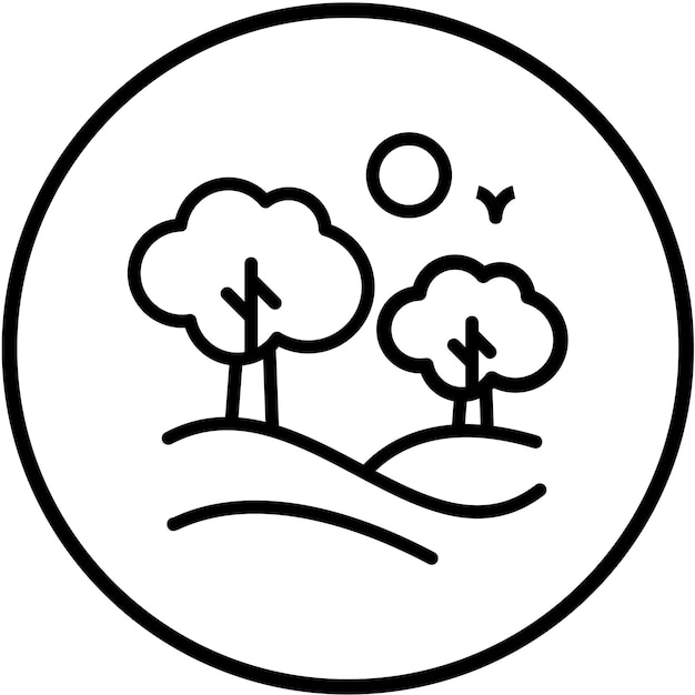 Estilo de icono de bosque de diseño vectorial