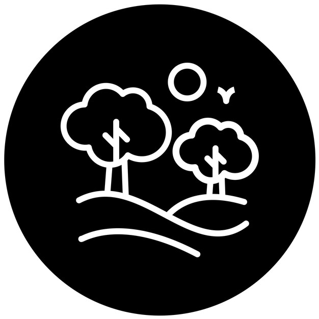 Estilo de icono de bosque de diseño vectorial