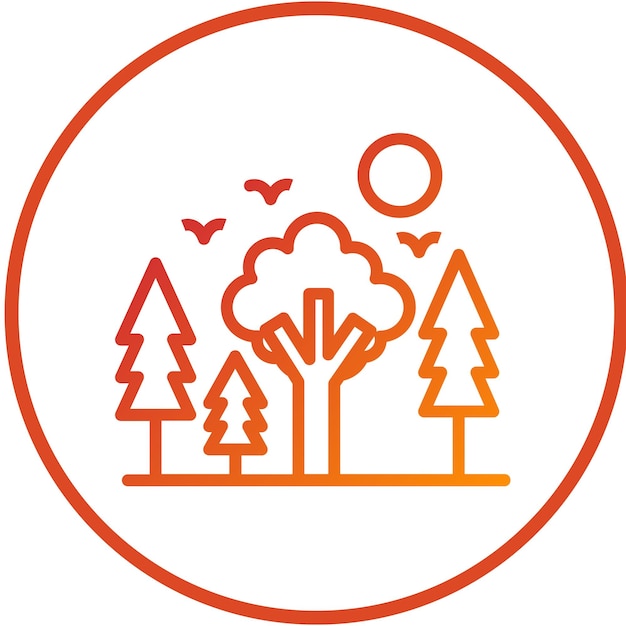 Estilo de icono de bosque de diseño vectorial
