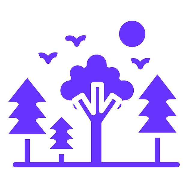 Estilo de icono de bosque de diseño vectorial