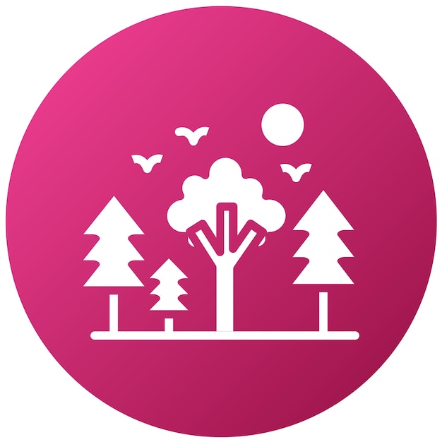 Vector estilo de icono de bosque de diseño vectorial