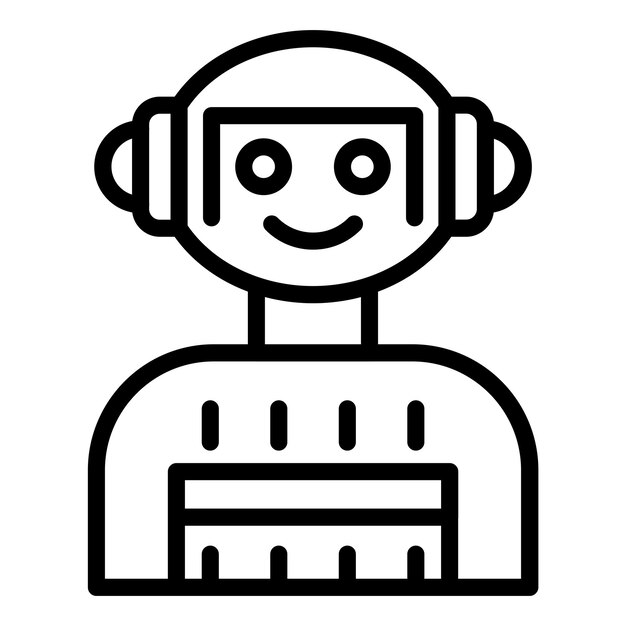Estilo del icono del bot de diseño vectorial