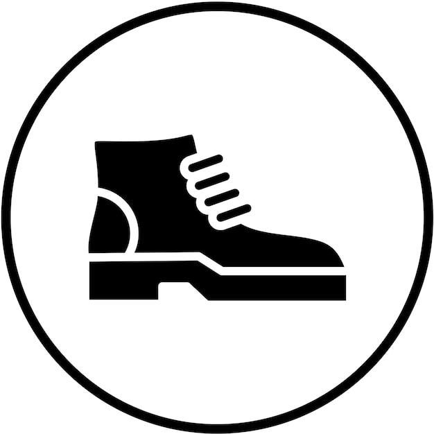 Estilo del icono de la bota de seguridad de diseño vectorial