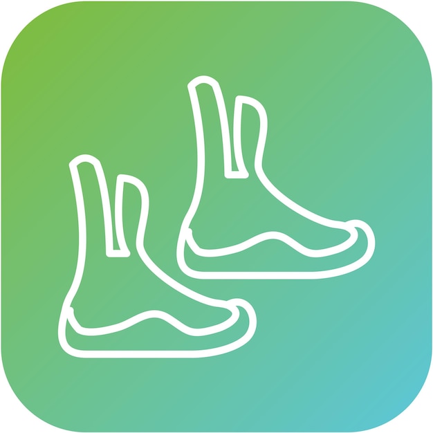 Estilo del icono de las botas de buceo de diseño vectorial