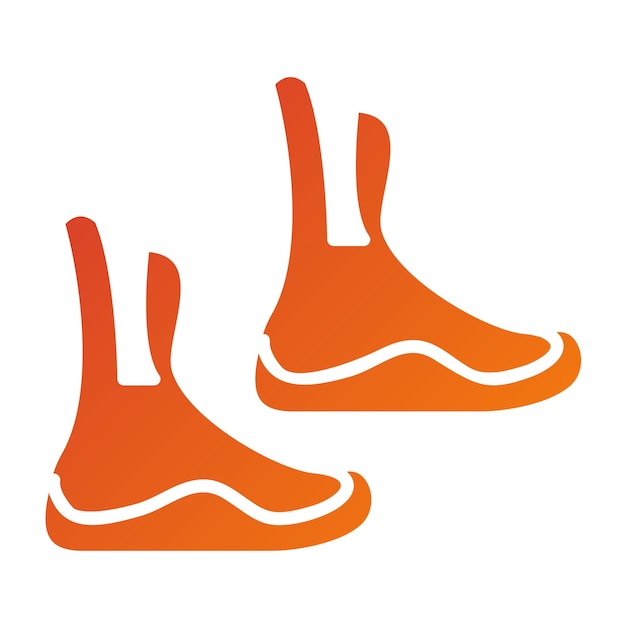 Estilo del icono de las botas de buceo de diseño vectorial