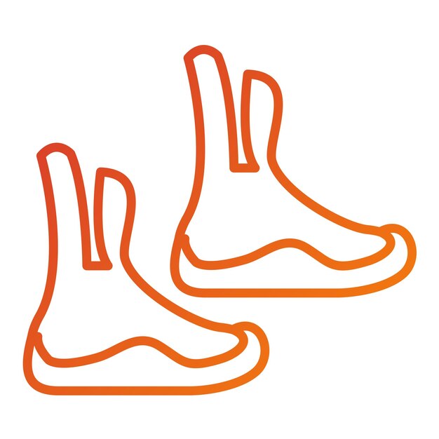 Estilo del icono de las botas de buceo de diseño vectorial