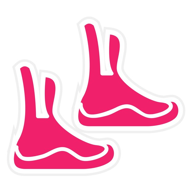 Estilo del icono de las botas de buceo de diseño vectorial