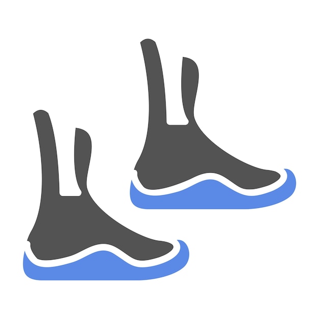 Estilo del icono de las botas de buceo de diseño vectorial