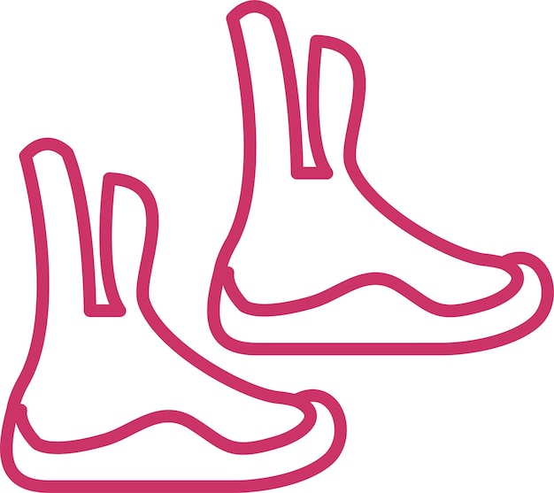 Estilo del icono de las botas de buceo de diseño vectorial